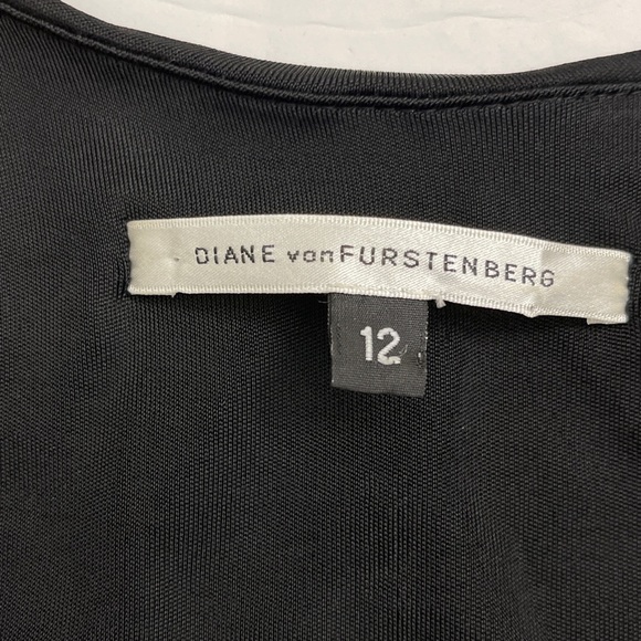 DIANE VON FURSTENBERG Women's Size 12 Little Black Party Sleeveless Azelia Dress - Picture 5 of 8